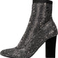 Material Girl Women's Mbaybe Embellished Slip on Sock Boot Black Size 8 M