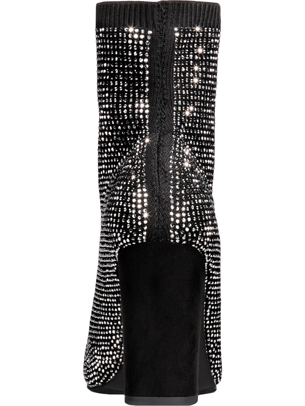 Material Girl Women's Mbaybe Embellished Slip on Sock Boot Black Size 8 M