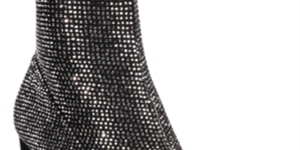 Material Girl Women's Mbaybe Embellished Slip on Sock Boot Black Size 8 M