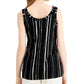 Alfani Women's Printed Sleeveless Scoop Neck Tank Top  Black Size XL