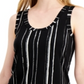 Alfani Women's Printed Sleeveless Scoop Neck Tank Top  Black Size XL