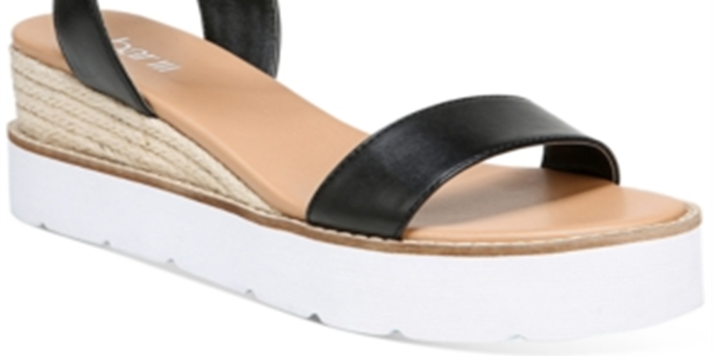 Bar III Women's Dessi Two Piece Flatform Wedge Sandals Black Size -5.5 M