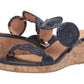 Jack Rogers Women's Lauren Mid Wedge Midnight/Midnight Size 6.5 M