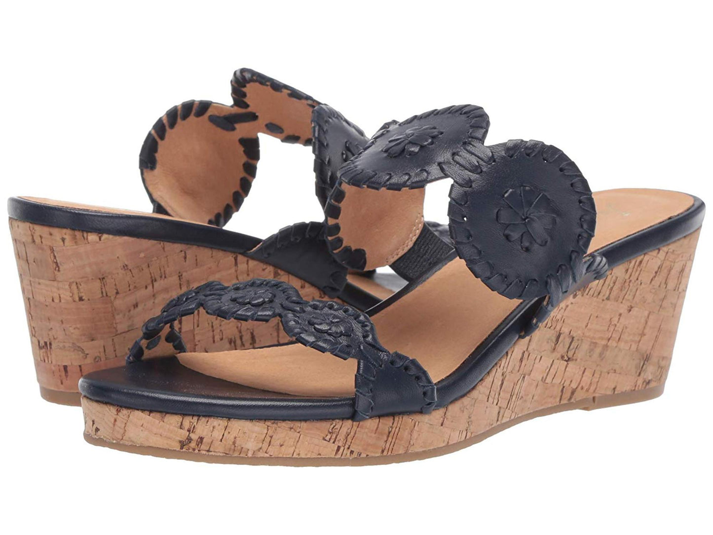 Jack Rogers Women's Lauren Mid Wedge Midnight/Midnight Size 6.5 M