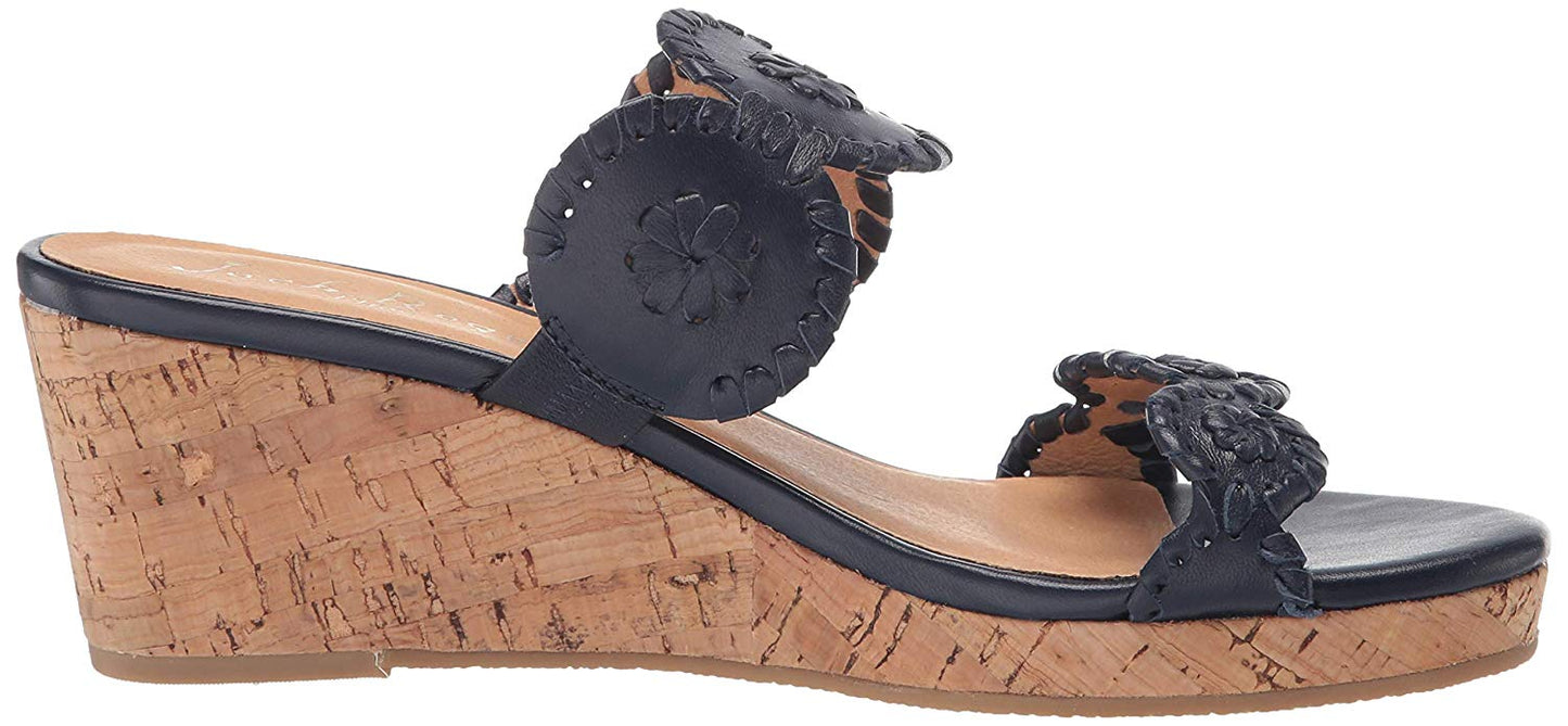 Jack Rogers Women's Lauren Mid Wedge Midnight/Midnight Size 6.5 M