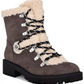 GBG Women's Faux Fur Trim D Ring Sherry Round Toe Lace up Combat Boots Gray Size 7 M