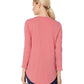 Lucky Brand Women's Petites T-Shirt Lotus Scoop Neck Slate Rose Pink Size Large