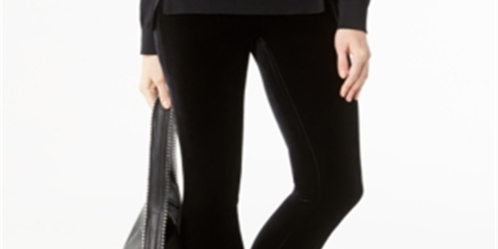 INC Women's Petite Velvet Skinny Pants  Black Size 0 P