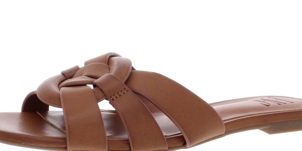 INC International Concepts Women's Gargi Knot Front Slide Sandals Brown Size 8 M