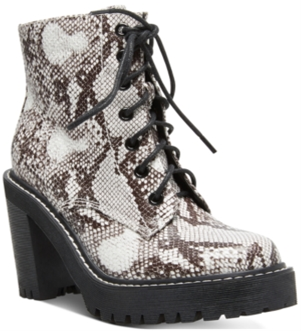 Madden Girl Women's Archiee Fashion Boot  Gray Snake Size 9 M