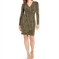 Calvin Klein Women's Metallic-Knit Wrap Dress  Black/Gold  Size 14