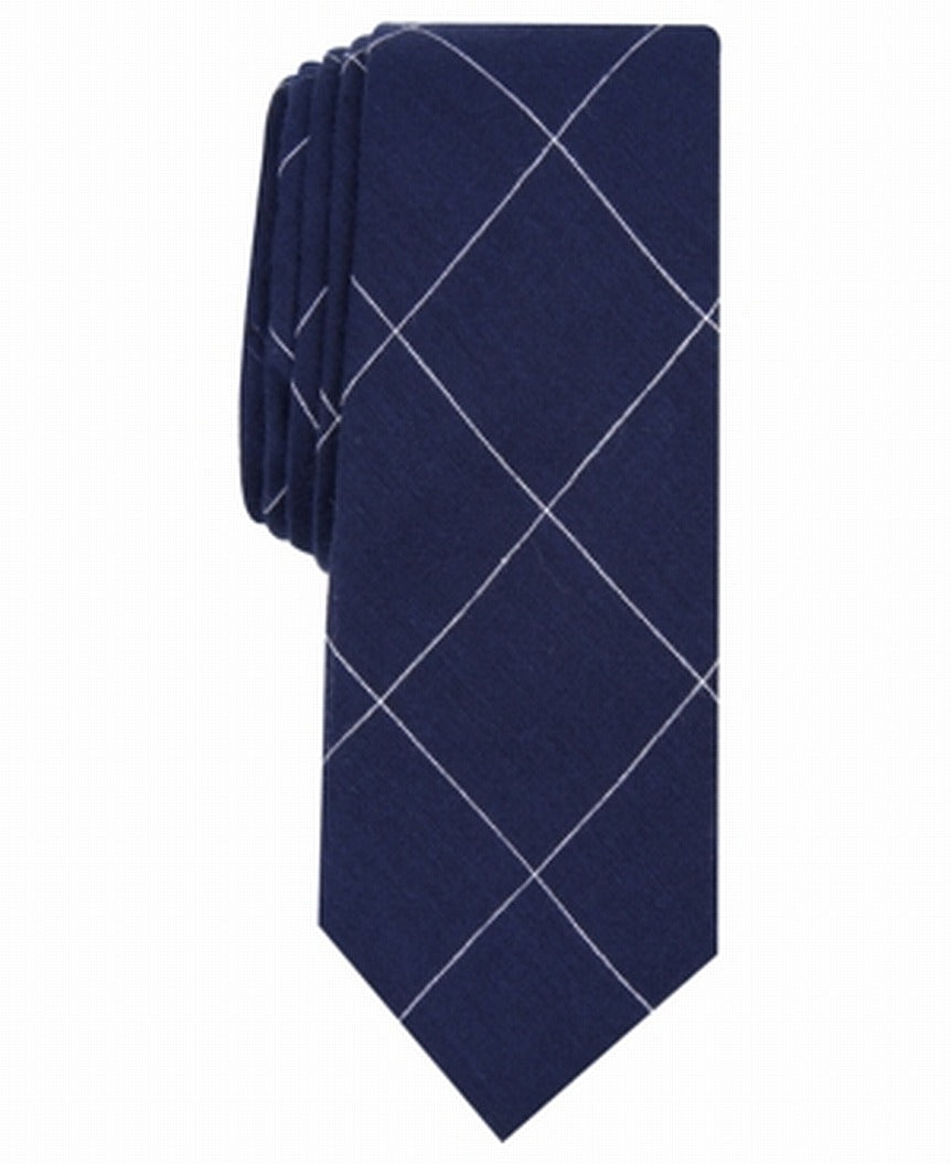 Original Penguin Men's Ferrell Grid Skinny Tie Navy Blue One Size