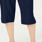 Karen Scott Women's Tie Pocketed Pants Blue Size Petite Small