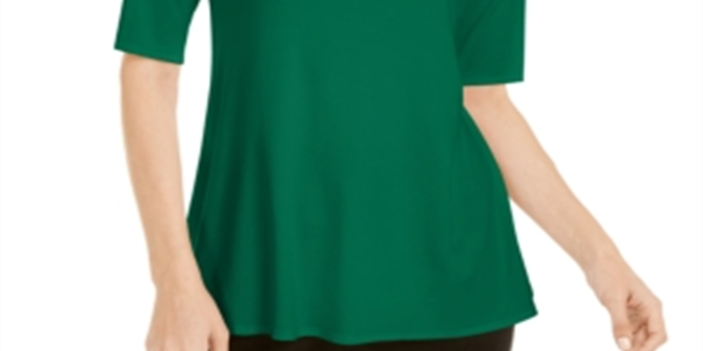 Alfani Women's V Neck Swing Tunic Green Size X-Small