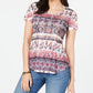 Style & Co Women's Printed T-Shirt Pink Size PP