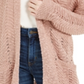 Pink Rose Junior's Textured Long Cardigan Pink Size Large