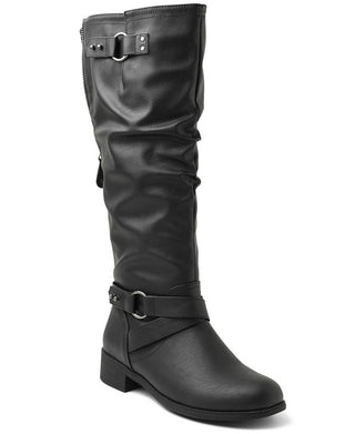XOXO Women's Maxfield Wide F Tall Riding Boots Black Size 5.5