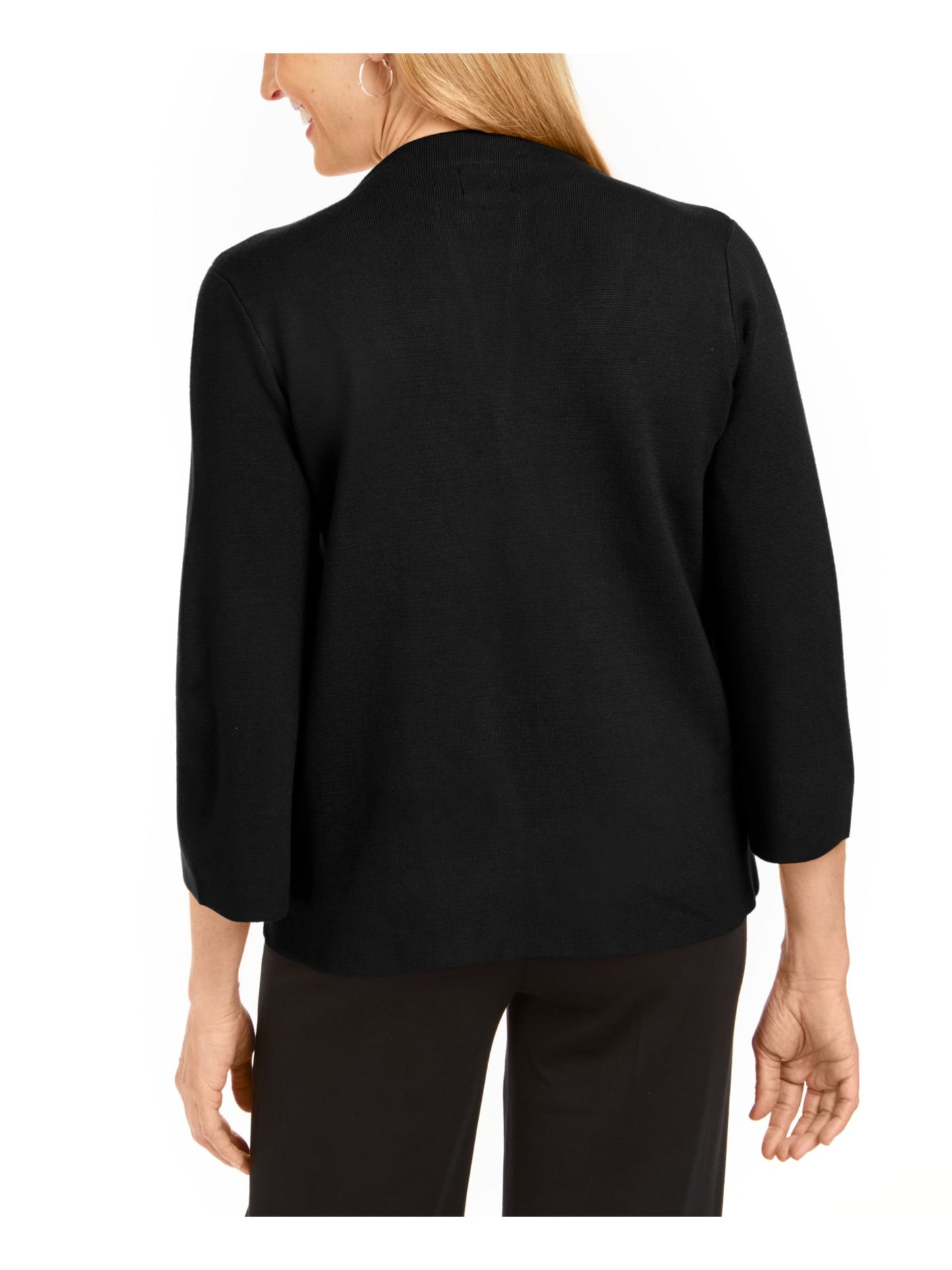 JM Collection Women's Holiday Party Brooch Cardigan Deep Black Size Small