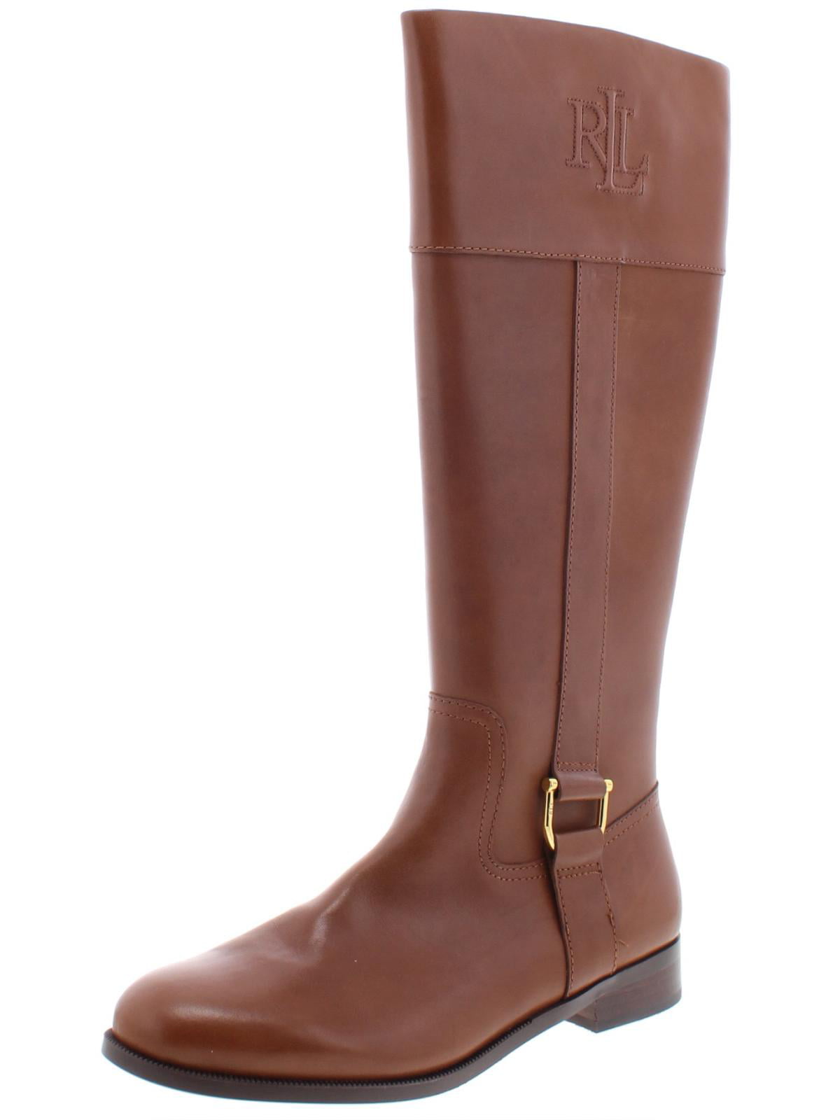 Ralph Lauren Women's Bernadine Leather Tall Riding Boots Brown Size 8.5 B