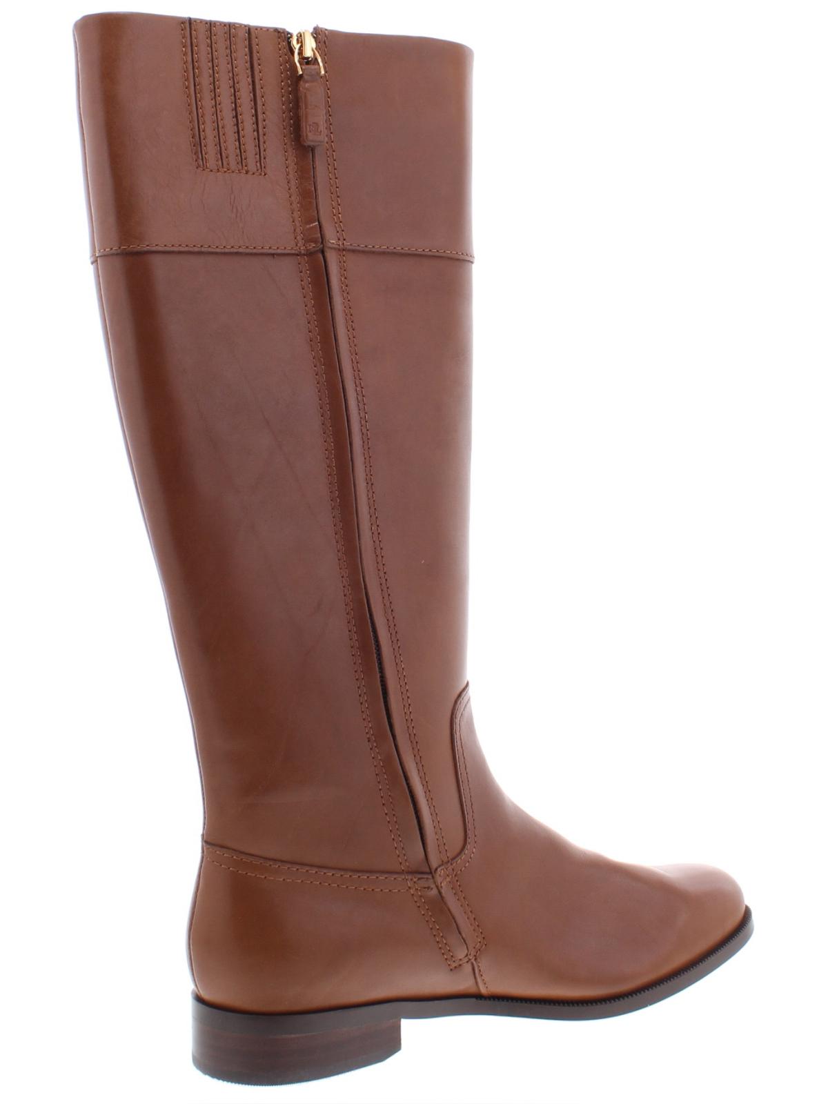 Ralph Lauren Women's Bernadine Leather Tall Riding Boots Brown Size 8.5 B