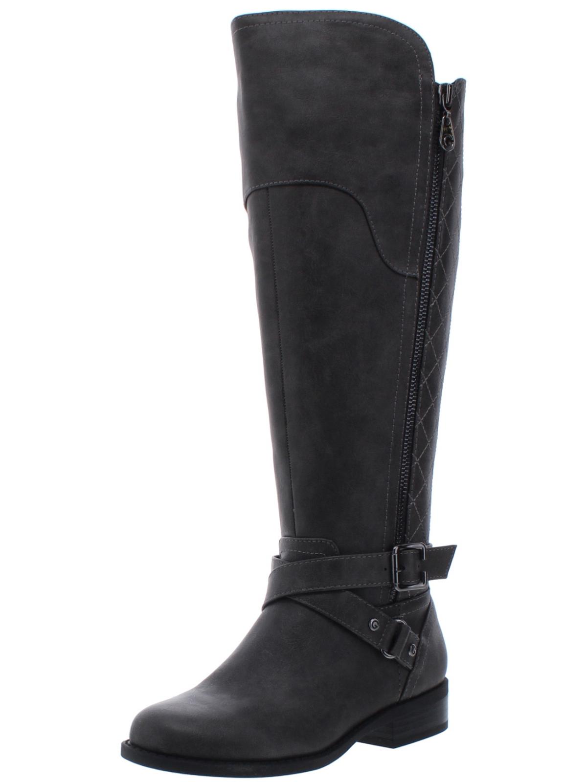 Guess Women's Haydin Faux Leather Tall Riding Boots Gray  Size 5 M