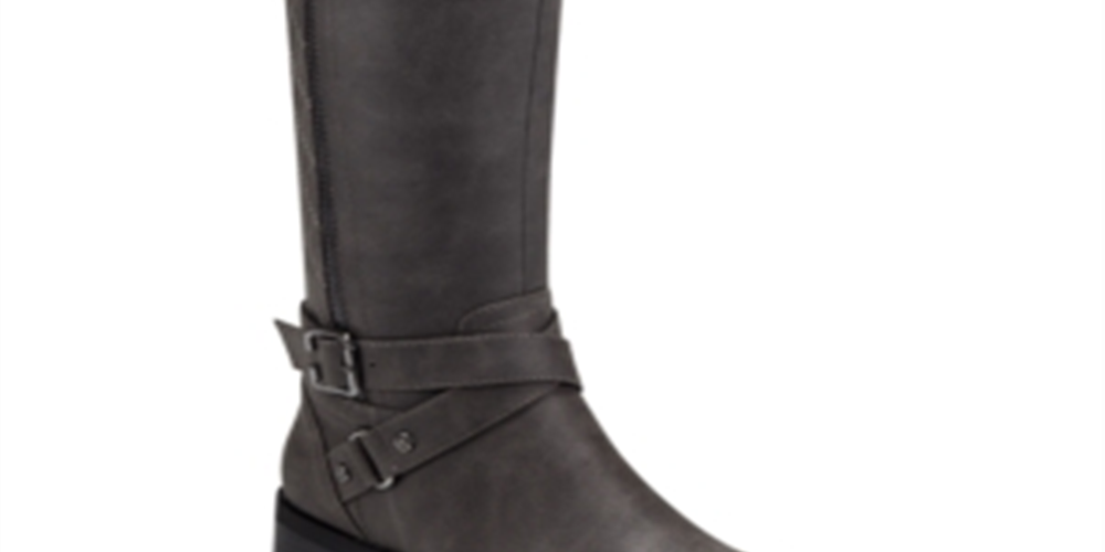 Guess Women's Haydin Faux Leather Tall Riding Boots Gray  Size 5 M