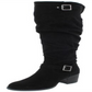 Madden Girl Women's Faux Suede Slouchy Knee High Boots Black Size 5 M