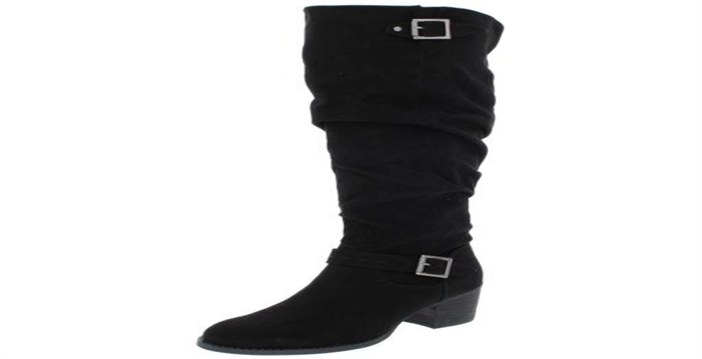 Madden Girl Women's Faux Suede Slouchy Knee High Boots Black Size 5 M