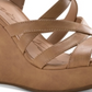 American Rag Women's Arielle Faux Leather Strappy Wedges Brown Size 8.5 M