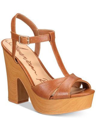 American Rag Women's Jamie1 Peep Toe Special Occasion Ankle Strap Sandals Brown Size 8 M