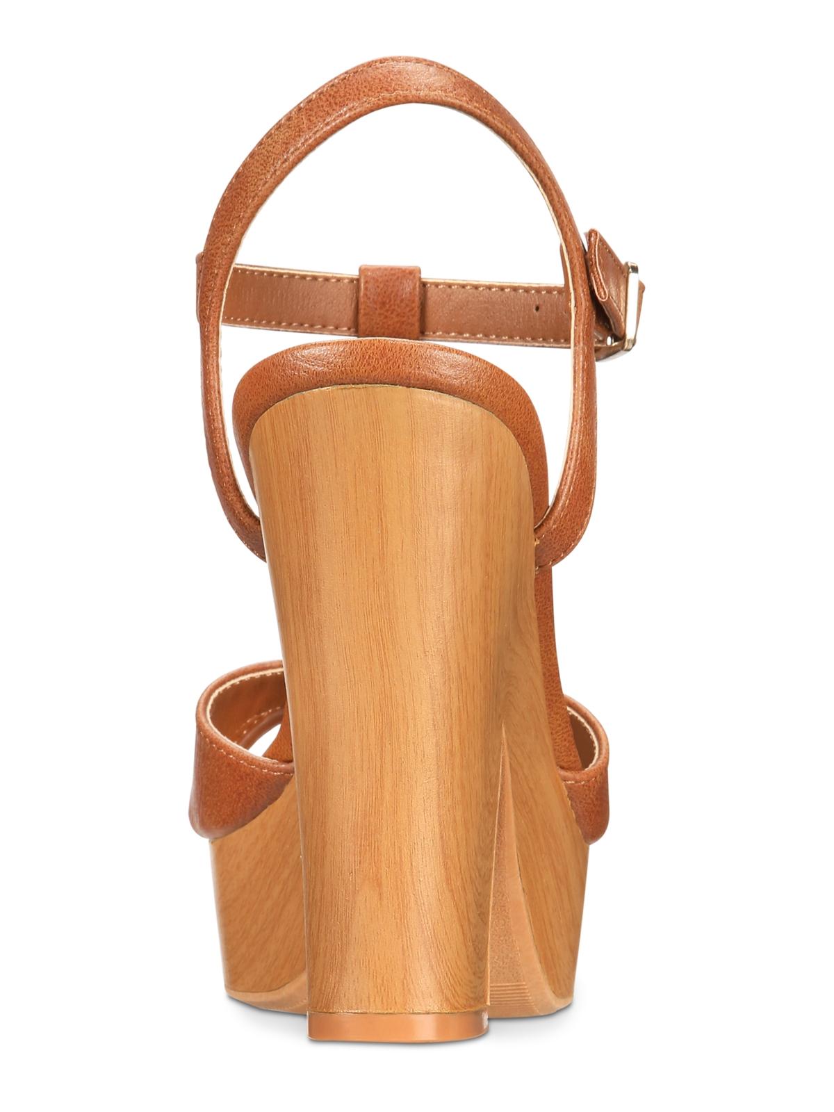 American Rag Women's Jamie1 Peep Toe Special Occasion Ankle Strap Sandals Brown Size 8 M