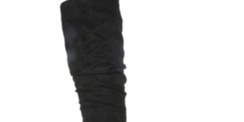 White Mountain Women's Cushioned Ruched Trunell Almond Toe Stacked Heel Zip up Heeled Boots Black Size 7.5 M