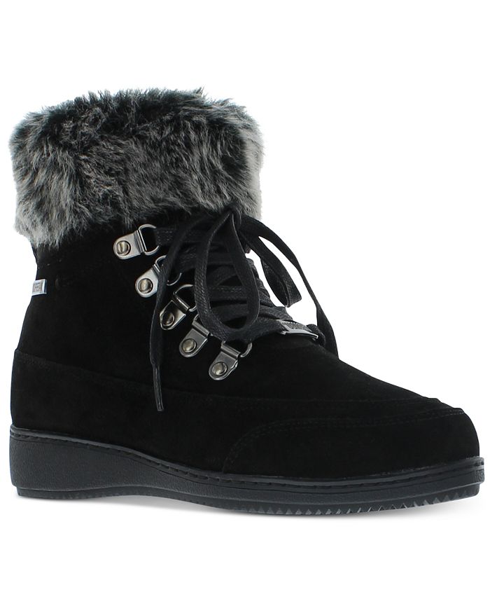 Khombu Women's Francie Suede Waterproof Winter Boots Black Size 6 M