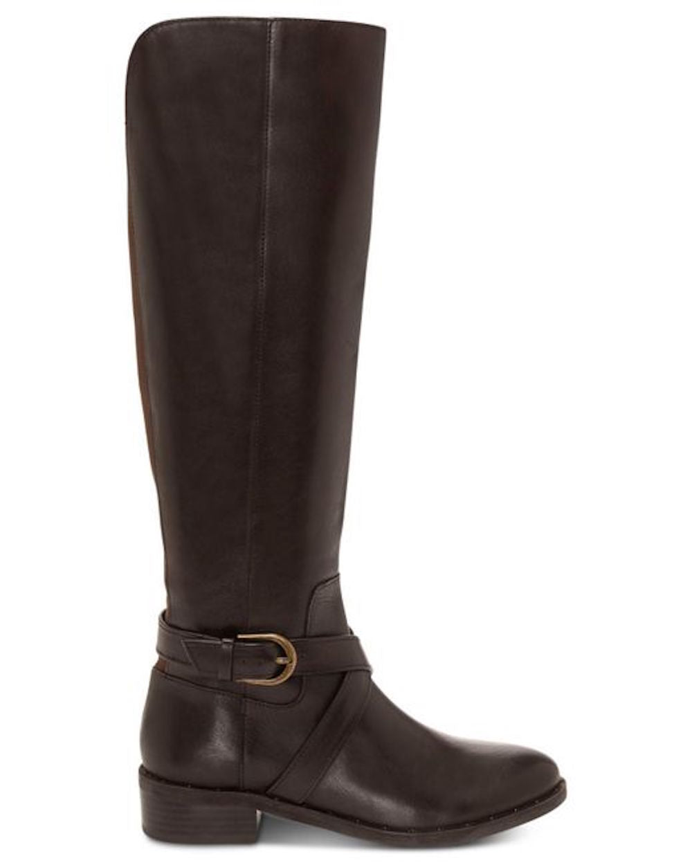 INC International Concepts Women's Fadoral Leather Round Toe Knee High Fashion Boots Brown Size 9