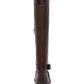 INC International Concepts Women's Fadoral Leather Round Toe Knee High Fashion Boots Brown Size 9