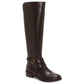INC International Concepts Women's Fadoral Leather Round Toe Knee High Fashion Boots Brown Size 9