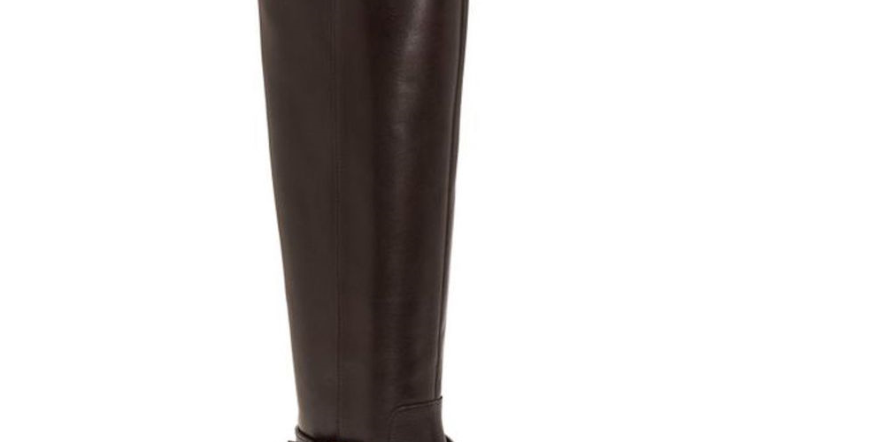 INC International Concepts Women's Fadoral Leather Round Toe Knee High Fashion Boots Brown Size 9