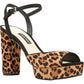 Nine West Women's Gail Leopard Sandal Brown Size 7 M