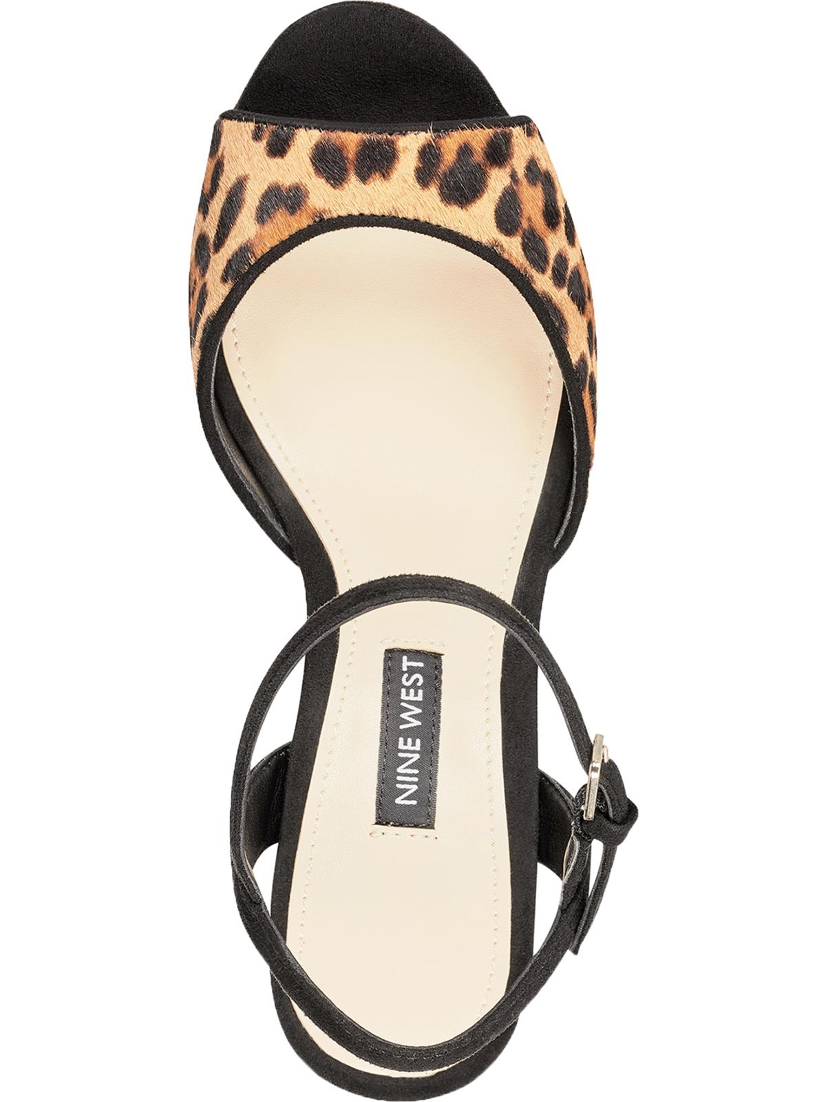 Nine West Women's Gail Leopard Sandal Brown Size 7 M