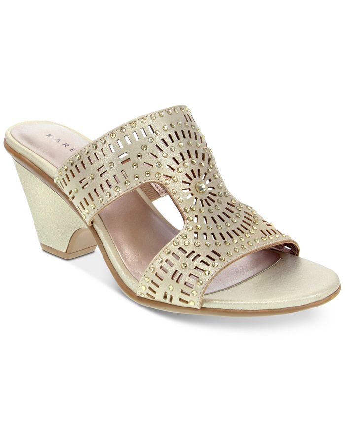 Karen Scott Women's Kendra Open Toe Casual Slide Sandals Silver Size -8.5 M