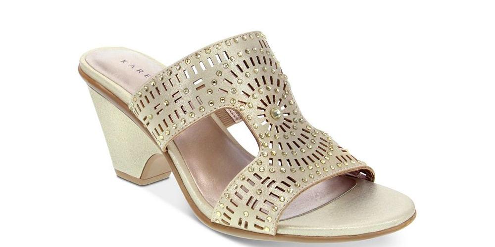 Karen Scott Women's Kendra Open Toe Casual Slide Sandals Silver Size -8.5 M