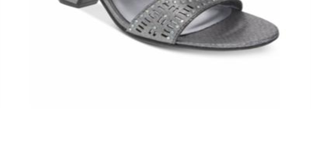 Karen Scott Women's Kendra Open Toe Casual Slide Sandals Silver Size -8.5 M