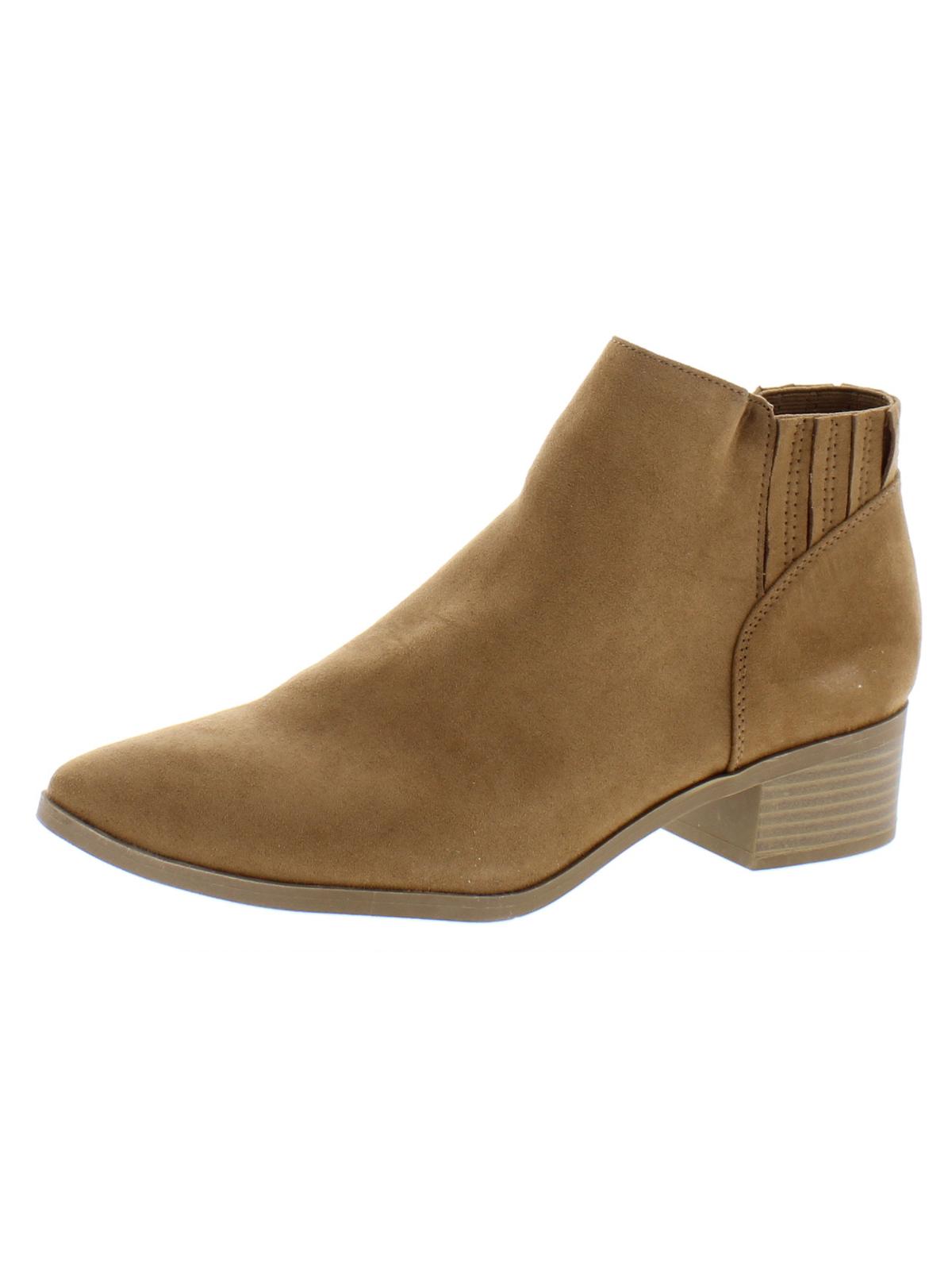 American Rag Women's Western Inspiration Tori Pointed Toe Block Heel Zip up Booties Brown Size 11 M