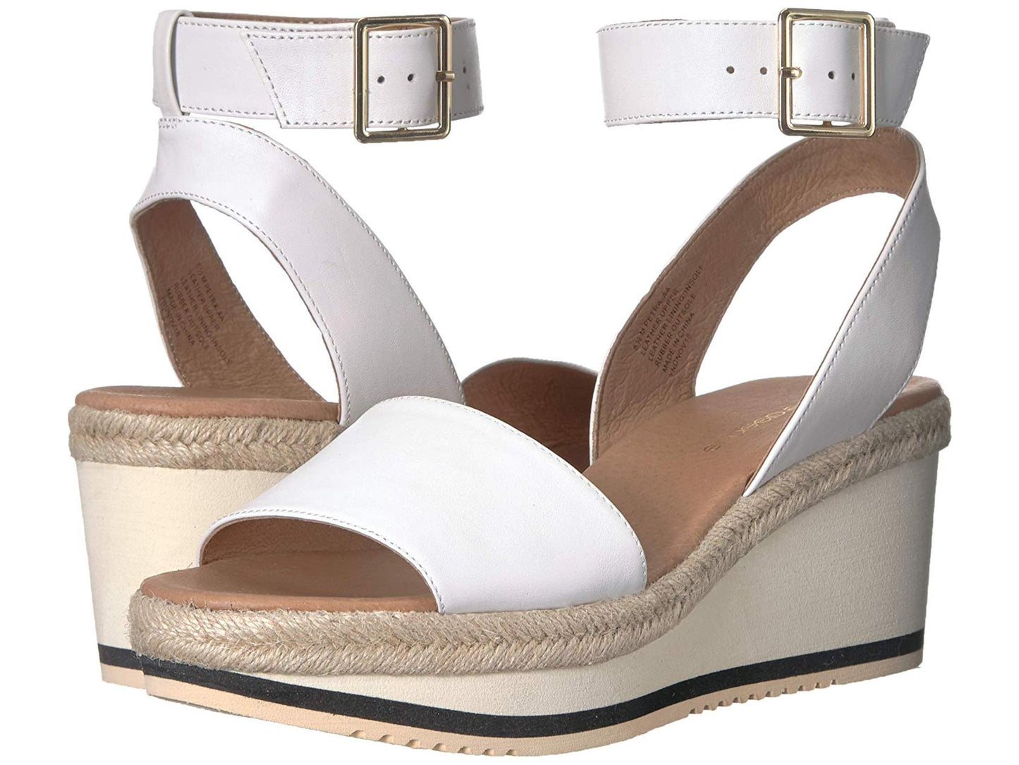 André Assous Women's Petra Leather Open Toe Special Occasion Platform Sandals White Size 9M