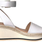 André Assous Women's Petra Leather Open Toe Special Occasion Platform Sandals White Size 9M