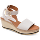 André Assous Women's Petra Leather Open Toe Special Occasion Platform Sandals White Size 9M