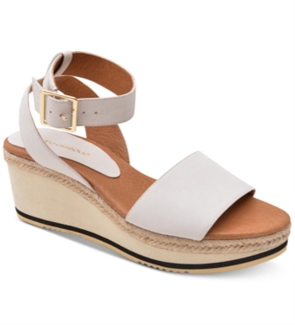 André Assous Women's Petra Leather Open Toe Special Occasion Platform Sandals White Size 9M