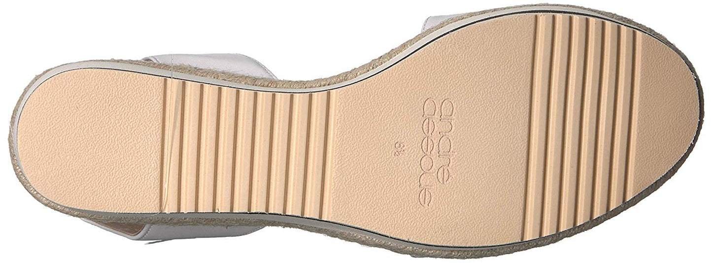 André Assous Women's Petra Leather Open Toe Special Occasion Platform Sandals White Size 9M