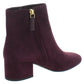 Ralph Lauren Women's Almond Toe Block Heel Zip up Leather Boots Red Size 7 B