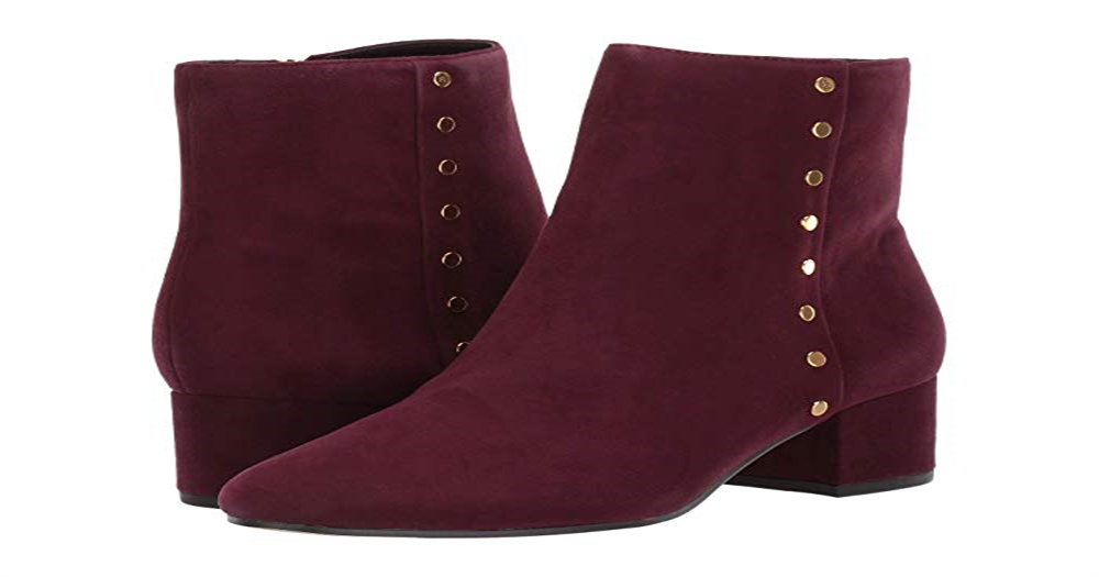 Ralph Lauren Women's Almond Toe Block Heel Zip up Leather Boots Red Size 7 B